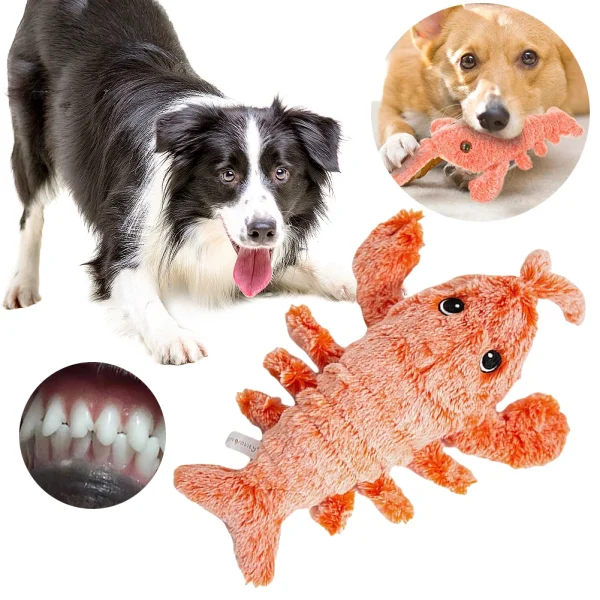 Plush Squeaky Lobster Interactive Dog Toy